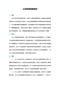 公司品牌战略规划