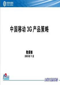 中国移动3G产品策略规划