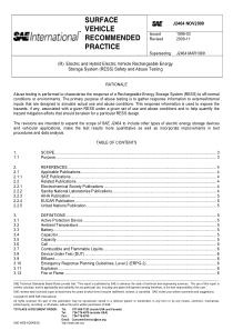 SAE-J2464-2009电动和混合动力电动汽车充电储能安全和滥用试验