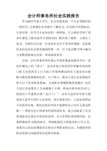 会计师事务所社会实践报告