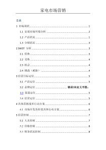 78家电市场营销策划方案