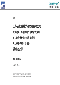 发展战略、职能战略与战略管理规划、核心流程优化与组织架构重组、人力资源管理体系设计、项目建议书(pp