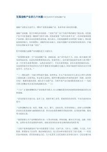 发展战略产业的几个问题