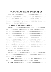 发展新兴产业是兼顾国际竞争和国内转型的双重选择