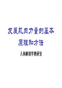 发展肌肉力量的原理、方法