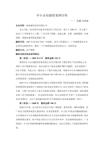 中小企业融资案例分析