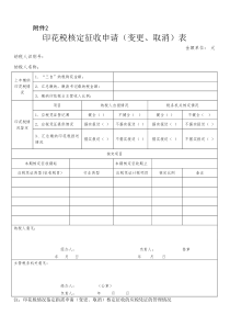 印花税核定征收申请(变更、取消)表