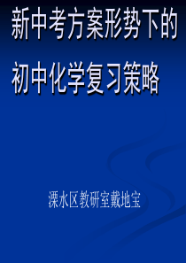 新中考方案形势下的初中化学复习策略南京市教学研究室