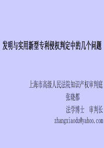 发明与实用新型专利侵权判定中的的几个问题-2011.9