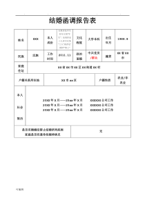 结婚函调报告表(部队专用)