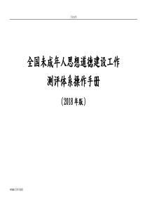 全国未成年人思想道德建设工作测评体系操作手册(2018版)