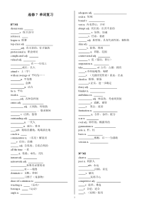 外研版高中英语选修7单词表填空版