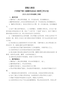 2020年部编人教版六年级下册《道德与法治》教学计划