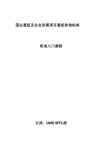 国企重组及企业发展项目重组咨询机构--咨询入门课程（DOC 27页）