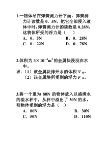 浮力小结之浮力的测算方法和漂浮