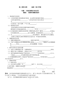 高中生物选修一知识点填空学案全解