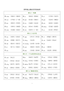 部编版四年级上册语文-写字表