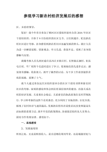 参观学习新农村经济发展后的感想