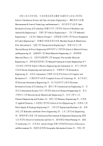 合肥工业大学各学院、专业名称及其英文翻译(精)