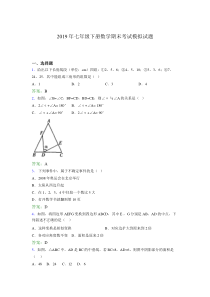 2019年七年级下册数学期末考试模拟试题NL