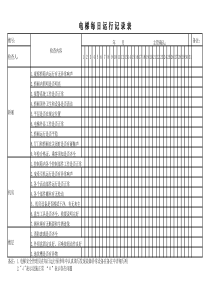 电梯每日运行记录表
