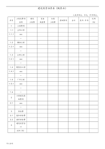 建设项目投资估算表格-全汇总