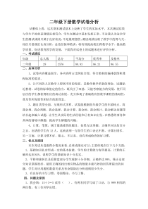 新人教版二年级数学下册试卷分析