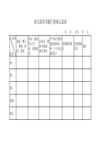 多功能功能室消毒记录表