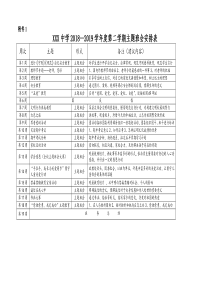 XXX中学主题班会计划表2019