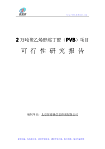 2万吨聚乙烯醇缩丁醛(PVB)项目可行性研究报告1