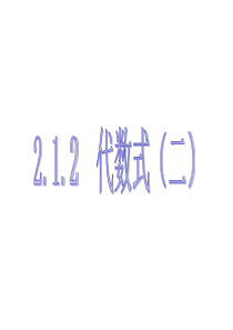 2.1. 2 代数式( 单项式与多项式)