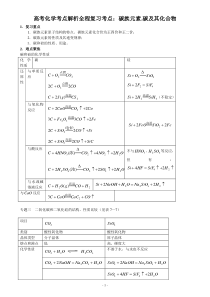 高考化学考点解析全程复习考点碳族元素碳及其化合物(精)