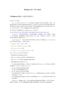 Windows CE 应用与编程