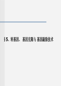 转基因、基因克隆与基因敲除技术