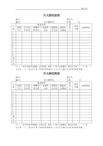 灭火器检查记录表模板