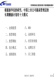 天津滨海快速交通发展有限公司股权激励机制探讨2（PPT22页）