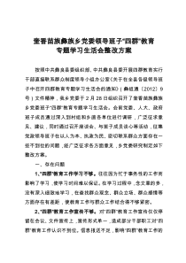 党委领导班子“四群”教育专题学习生活会整改方案