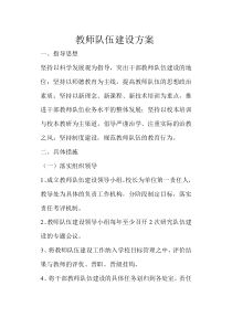 教师队伍建设方案及回顾