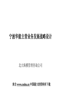 宁波华能主营业务发展战略设计(ppt 133)