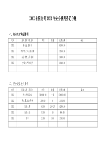 安全费用登记台帐