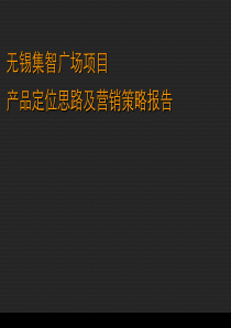 2010年无锡集智广场项目产品定位思路及营销策略报告