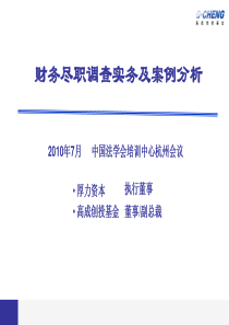 91财务尽职调查实务及案例分析