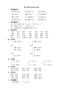 部编版二年级语文下册第七单元知识点梳理