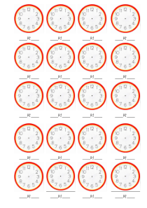 一年级数学认识钟表--空白表盘图(每张20图)