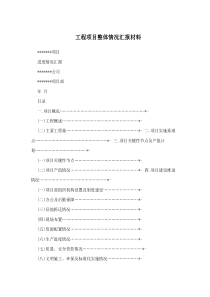 工程项目整体情况汇报材料