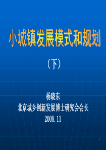 小城镇发展模式和规划-PowerPointPresen