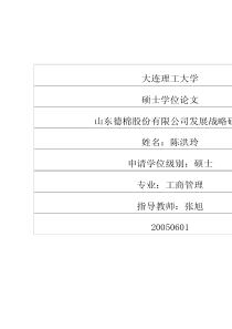 山东德棉股份有限公司发展战略研究