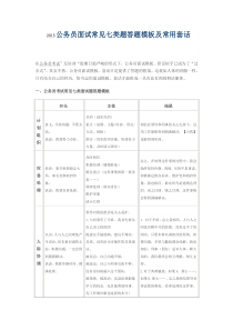 2015公务员面试常见七类题答题模板及常用套话