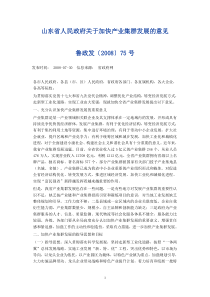 山东省人民政府关于加快产业集群发展的意见