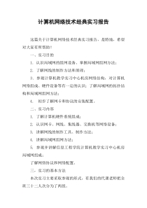 计算机网络技术经典实习报告